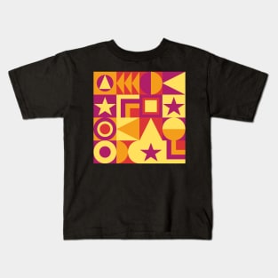 bright abstract neo geo design Kids T-Shirt